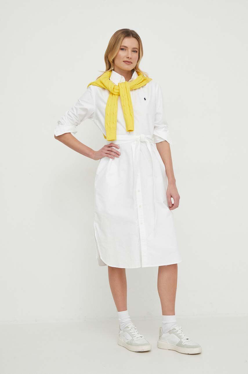 Šaty Polo by Ralph Lauren Mini Shirt Dress Ralph Lauren Biela | 211928804, 1