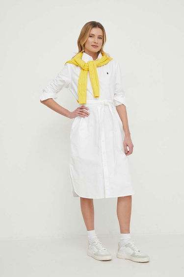 Šaty Polo by Ralph Lauren Mini Shirt Dress Ralph Lauren Biela | 211928804, 1