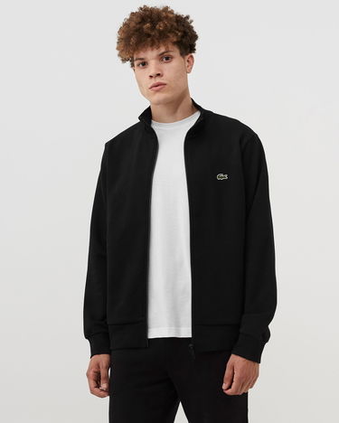 Mikina Lacoste Brushed Fleece Zippered Sweatshirt Čierna | SH9622, 3