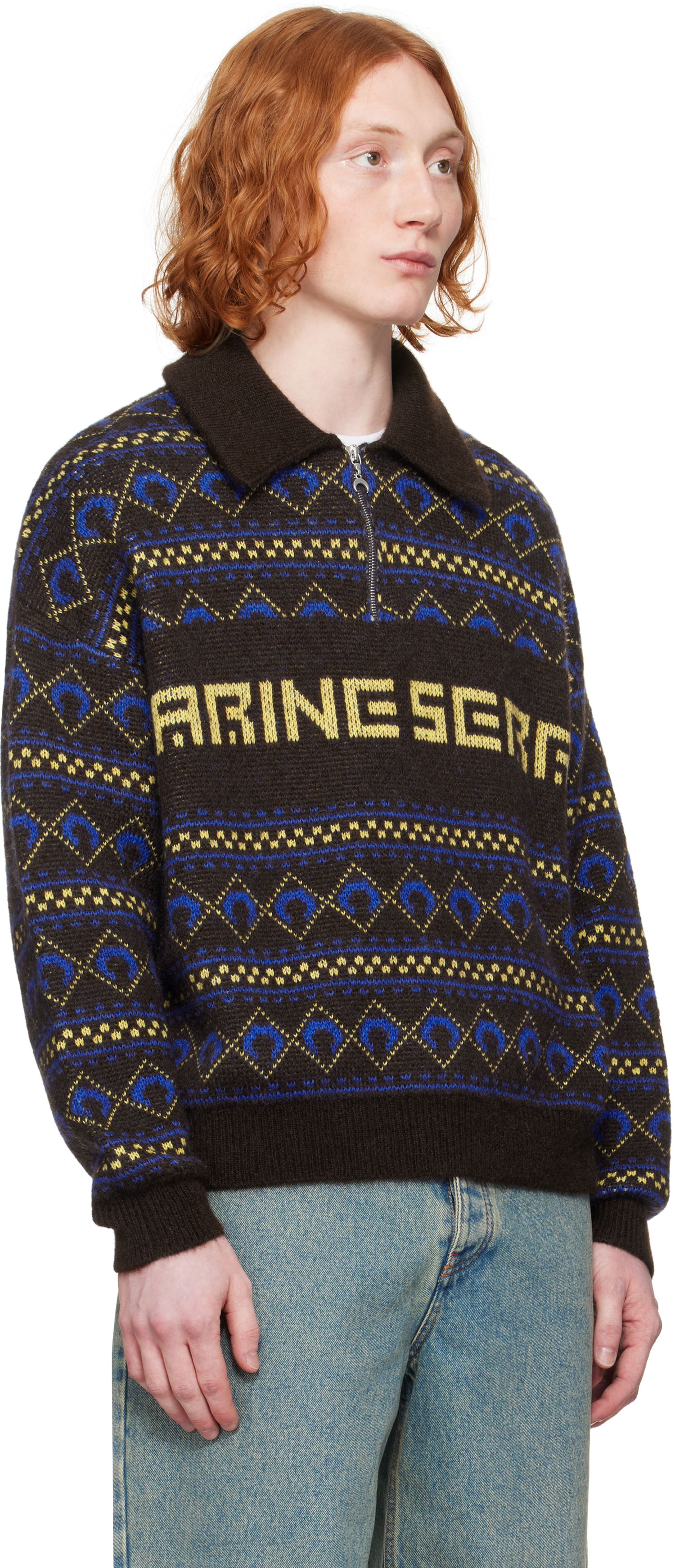 Sveter Marine Serre Marine Serre Jacquard Knit Sweater Hnedá | MTK022A CKNI0532, 1