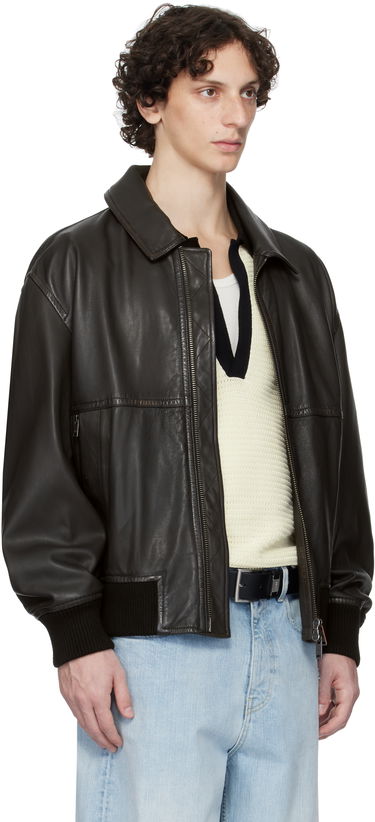 Bunda BOSS BOSS Zip Leather Jacket Čierna | 50543240, 1