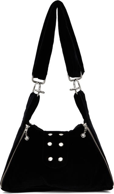 Taška cez rameno Chopova Lowena Chopova Lowena Mini Pyramid Velvet Shoulder Bag Čierna | 6442, 0