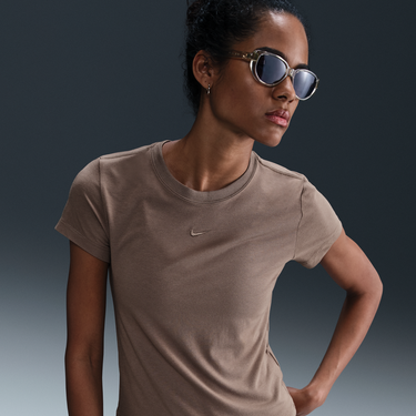Tričko Nike NSW Knit Mid Crop T-Shirt Hnedá | FV5508-233, 0