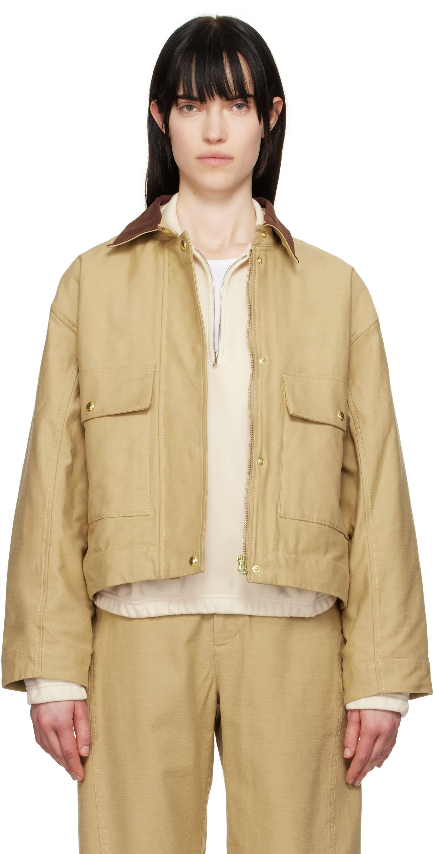 Bunda rag & bone Rag & Bone Nonie 2-in-1 Twill Jacket Béžová | WAW25S20167516, 0