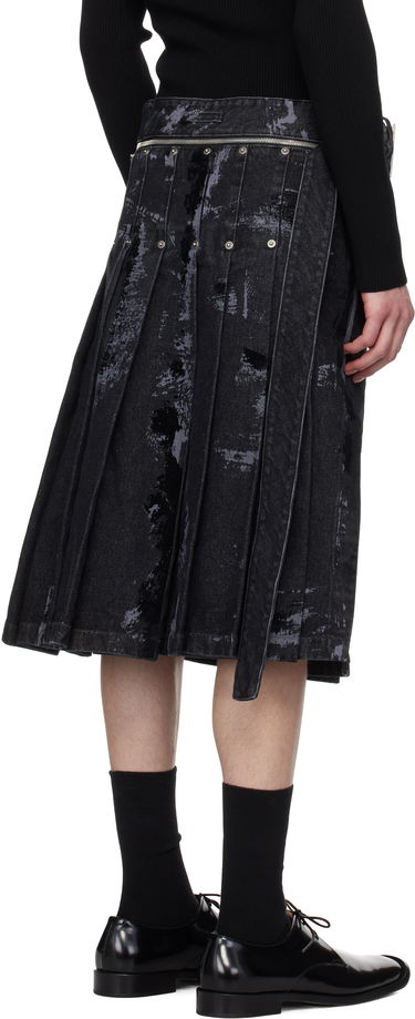 Sukňa Jean Paul Gaultier Jean Paul Gaultier 'The Flocked' Denim Kilt Čierna | 25/33-F-JU161-D016-06, 2