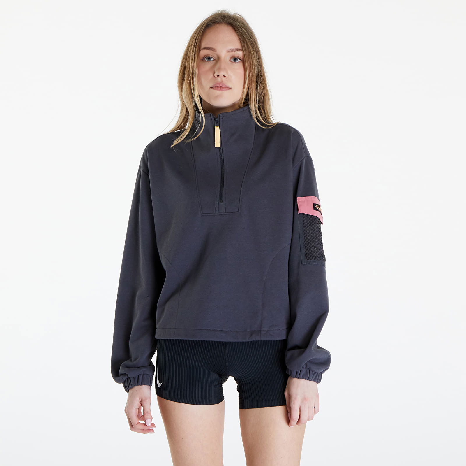 Painted Peak Cropped Sweatshirt Shark/ Pink Agave