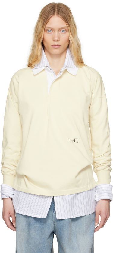 Polo tričko Maison Margiela Maison Margiela Printed Logo Long Sleeve Polo Žltá | S51GL0056 M20096, 0