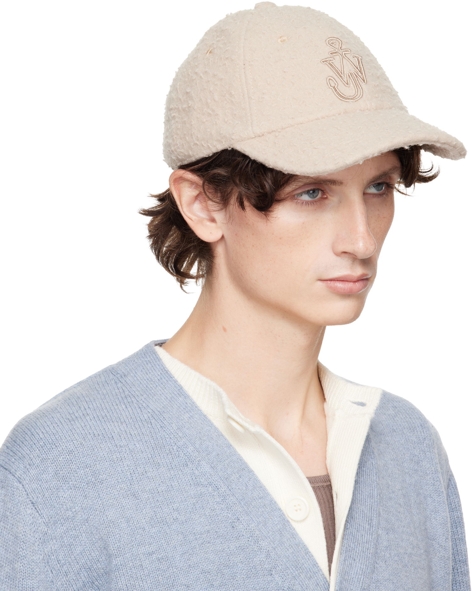 Šiltovka JW Anderson JW Anderson Fleece Embroidered Logo Baseball Cap Béžová | AC0409-FA0468, 1