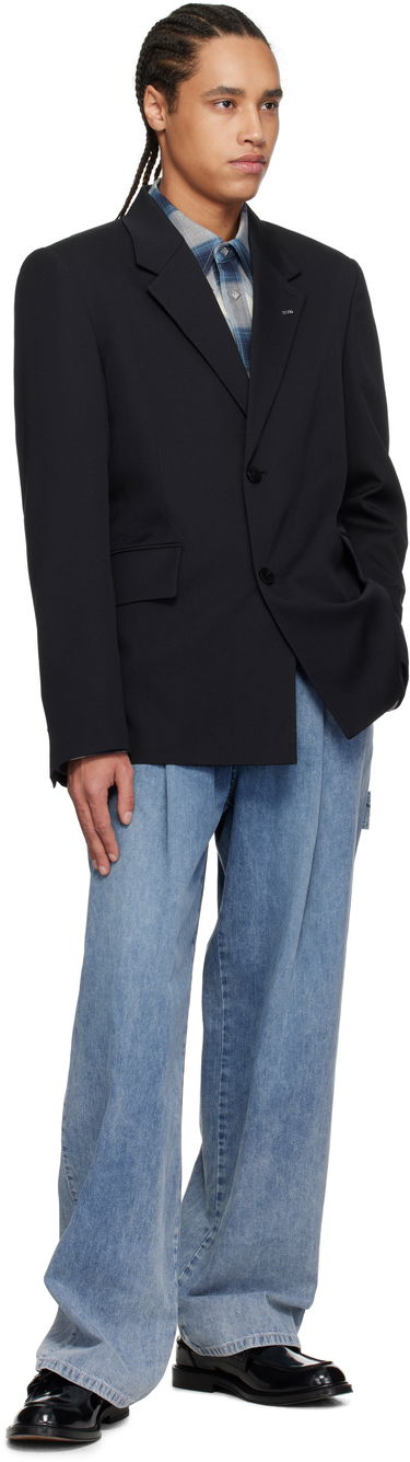Bunda WOOYOUNGMI Wooyoungmi Single-Breasted Wool Blazer Čierna | W251CJ01, 3