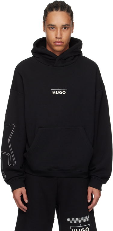 Mikina BOSS HUGO Racing Print Hoodie Čierna | 50531738, 0