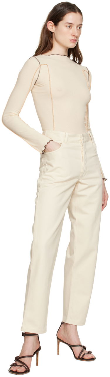 Džínsy Baserange Indre High-Rise Straight-Leg Jeans Béžová | TRIN-CC-SP23, 3