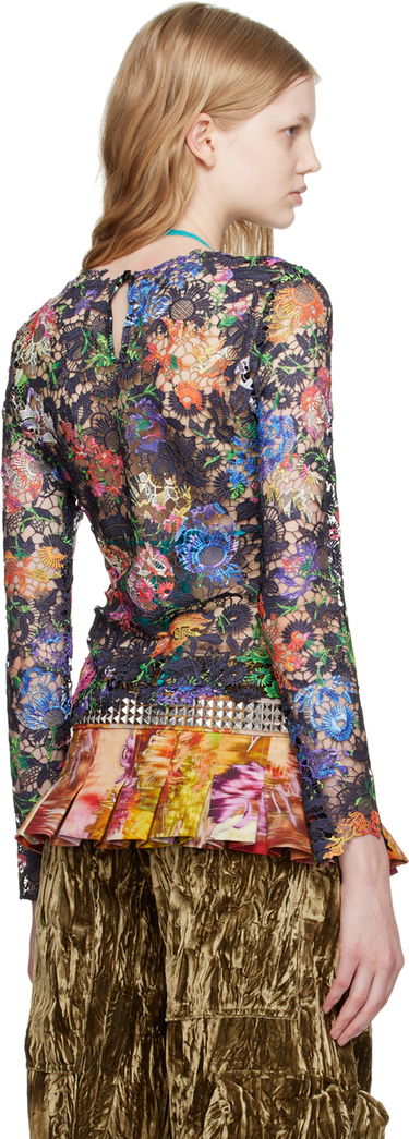 Sveter Collina Strada Collina Strada Gardenia Floral Lace Long Sleeve Top Rôznofarebný | XX3256 FLORAL CROCHET, 2
