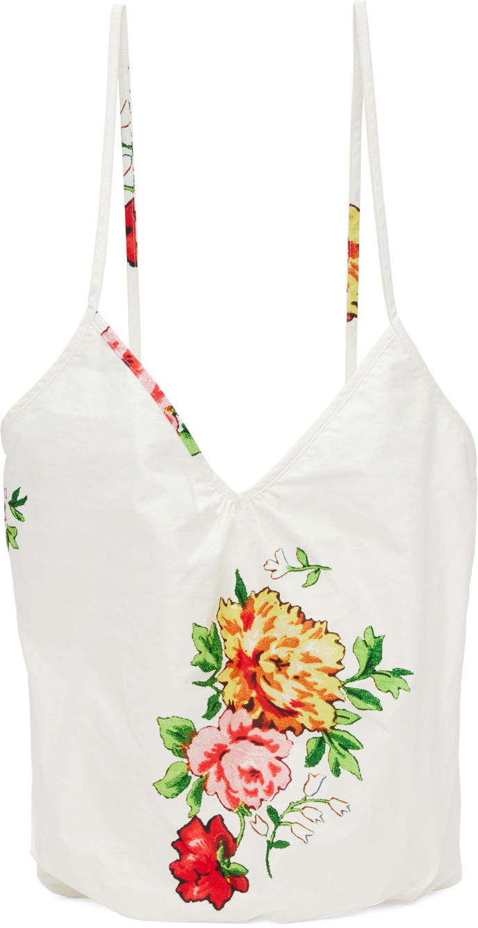 Tielko We11done Floral Print Cami Top Biela | WD-AB1-23-483-U-MX, 0
