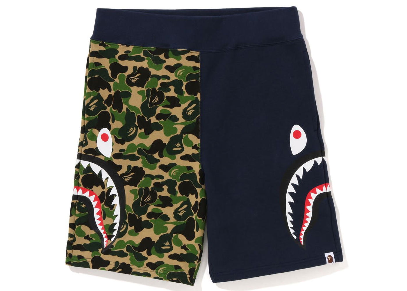 Šortky BAPE ABC Camo Side Shark Sweat Shorts Zelené | 1J30-153-016, 0