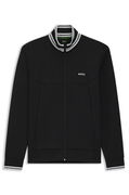 Zip-Up Sweatshirt with Striped Trims