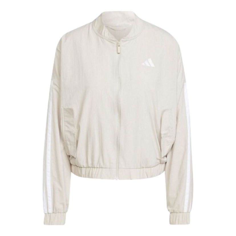Bomber bunda adidas Originals Essentials 3-Stripes Woven Bomber Jacket Béžová | JE1317