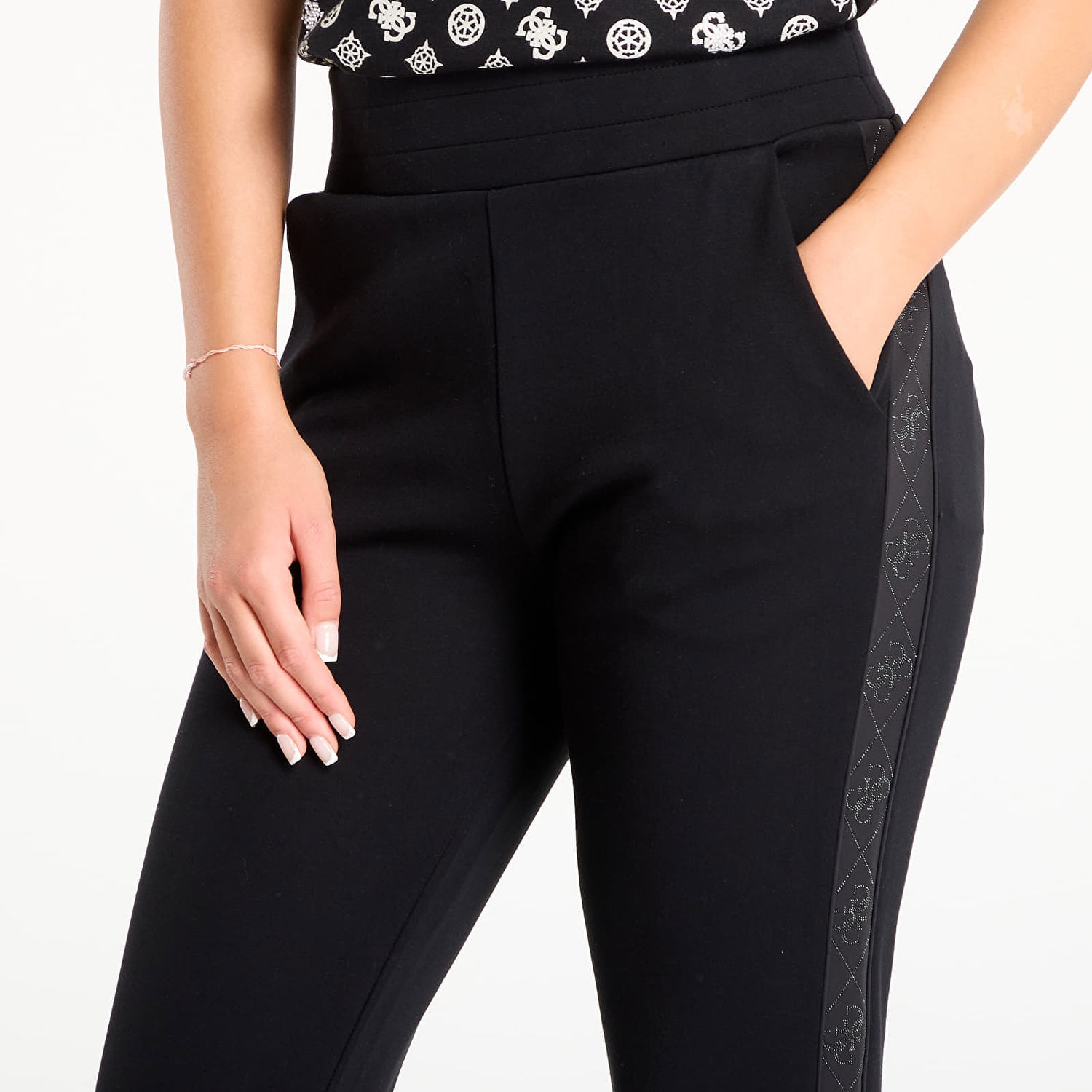 Nohavice GUESS GUESS New Victoire Scuba Pants Čierna | W5YB11KBYE2-JBLK, 1