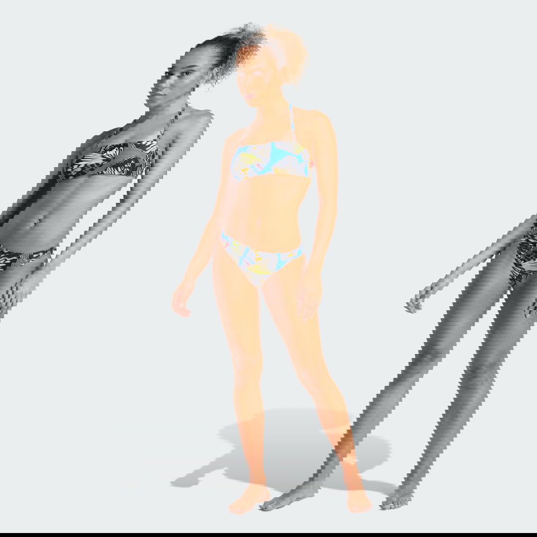 Plavky adidas Performance adidas x FARM Bandeau Bikini Set Modrá | JM8143, 0