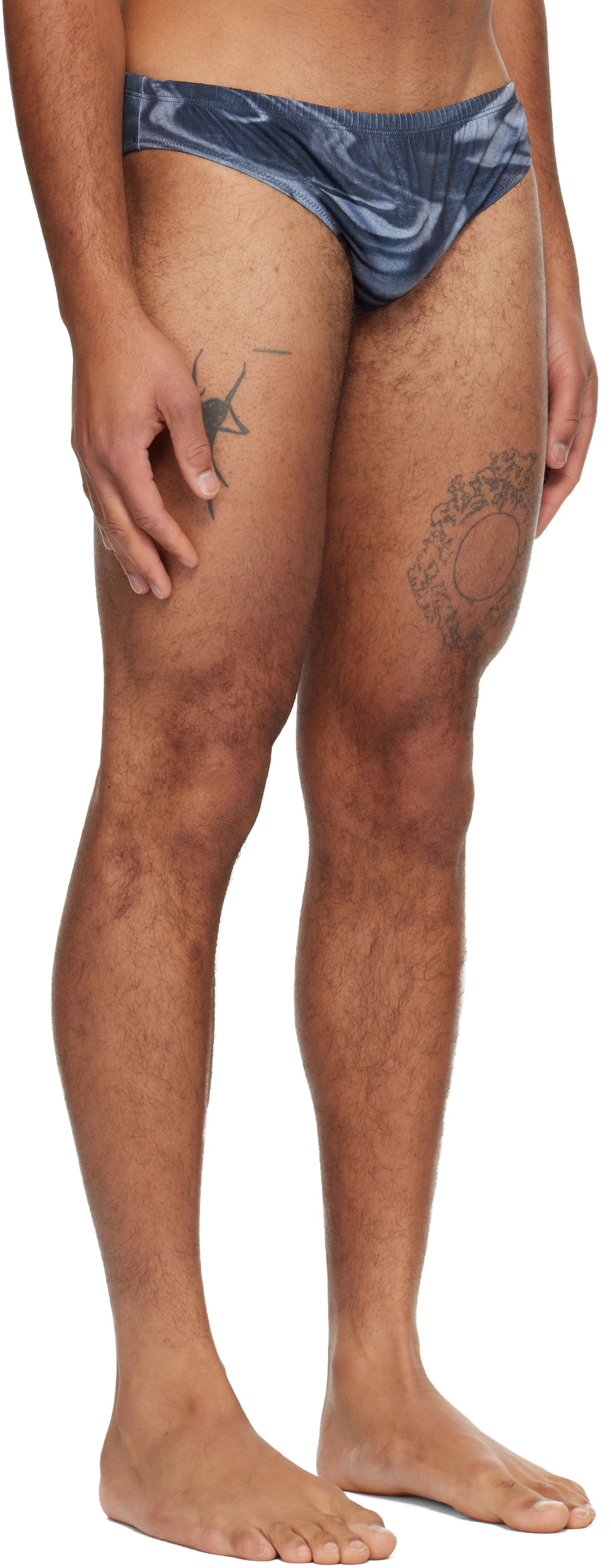 Plavky Jean Paul Gaultier 'The Blurry Roses' satin-effect swim briefs Modrá | 25/04-M-SW080-J023P-010200, 1