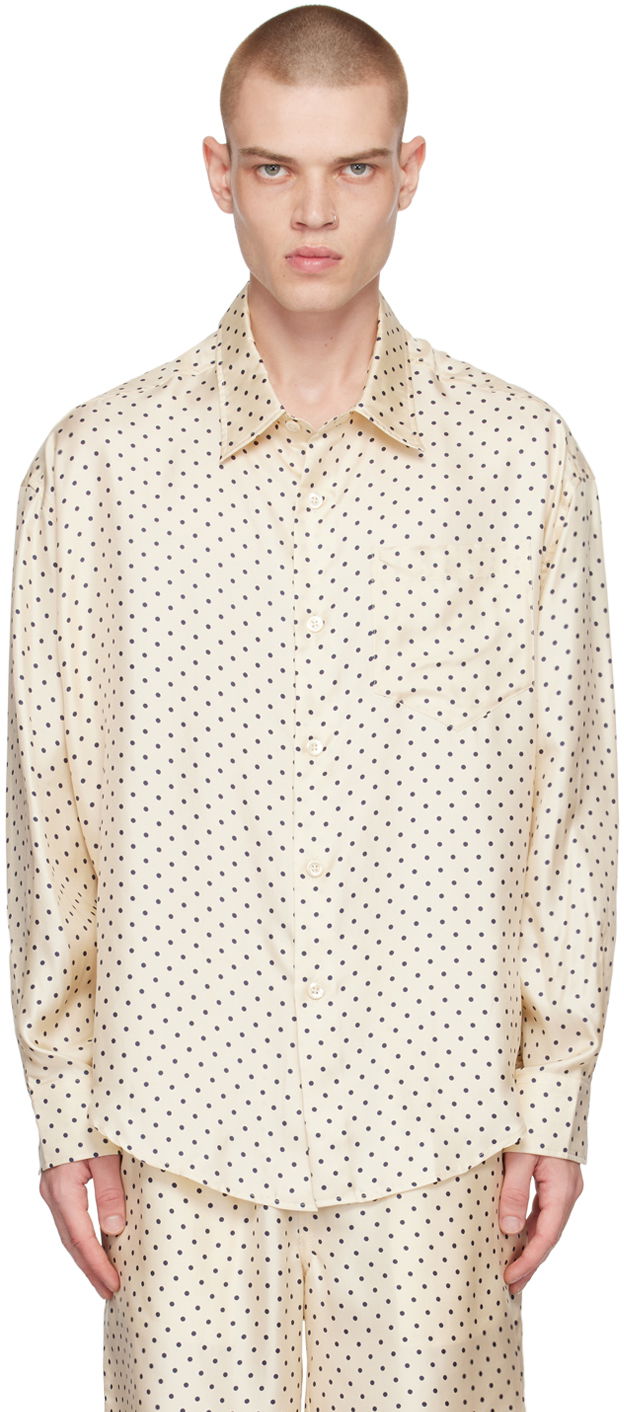 Košeľa AMI Polka Dot Shirt Béžová | USH125.SE0002, 0