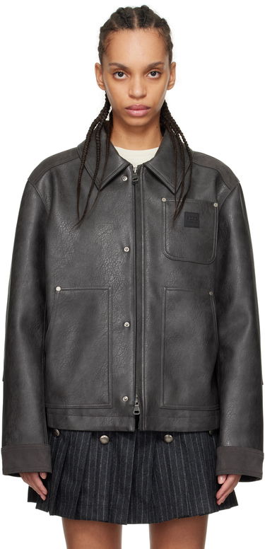 Bunda Andersson Bell Andersson Bell Carpenter Faux-Leather Jacket Šedá | awa682m, 0
