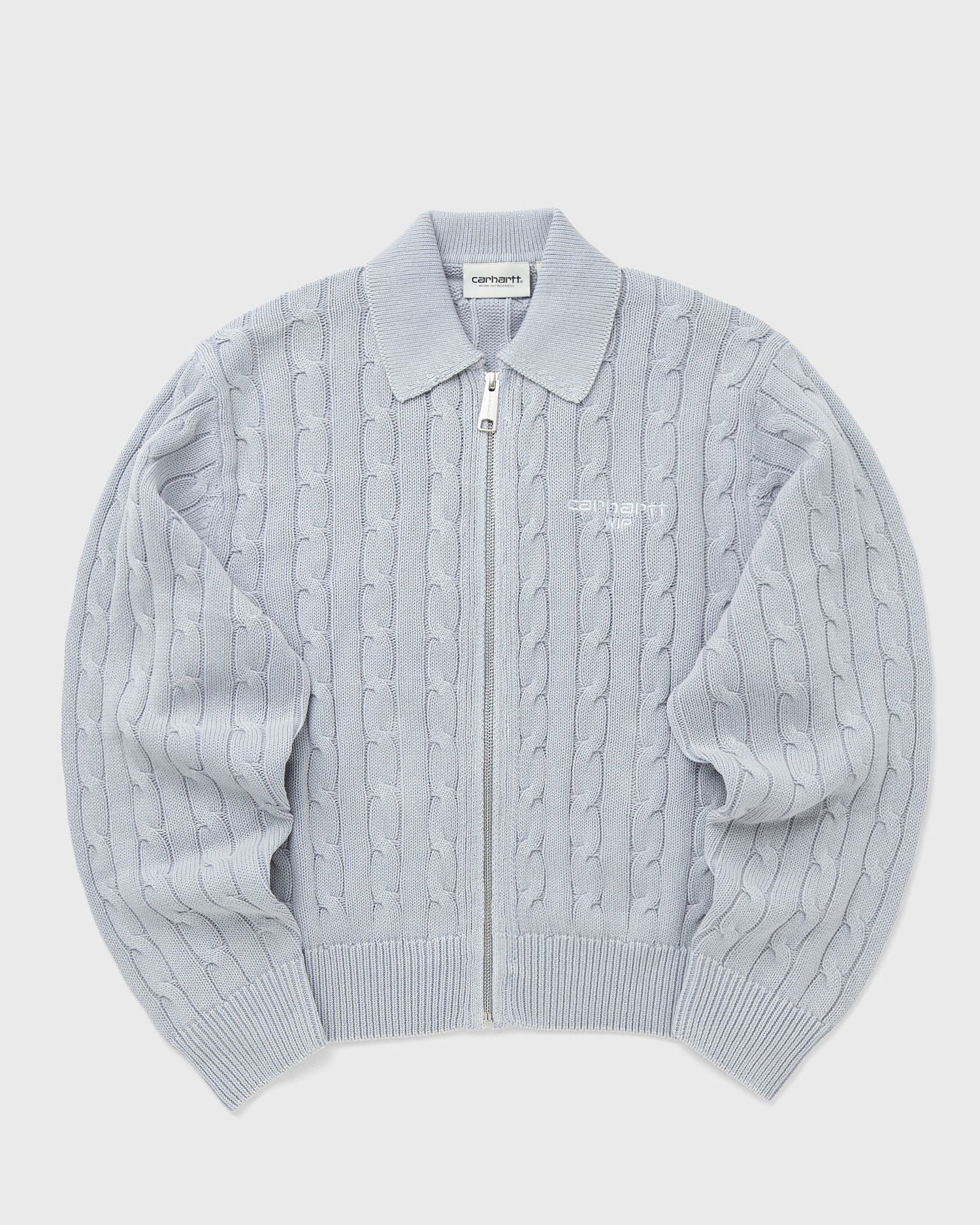 Sveter Carhartt WIP Carter Cable Knit Zip Sweater Jacket Modrá | I035180-0N1.GD, 0