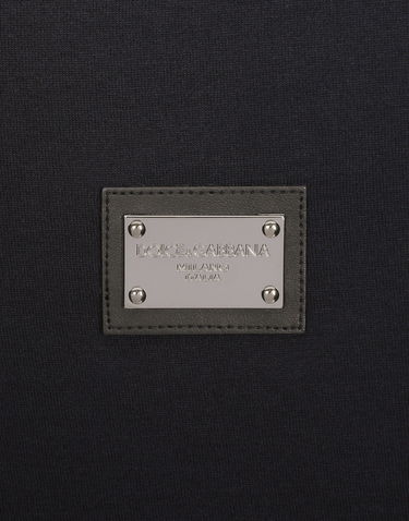 Tričko Dolce & Gabbana Cotton V-neck T-shirt With Branded Tag Čierna | G8PT2TG7F2IB0665, 3