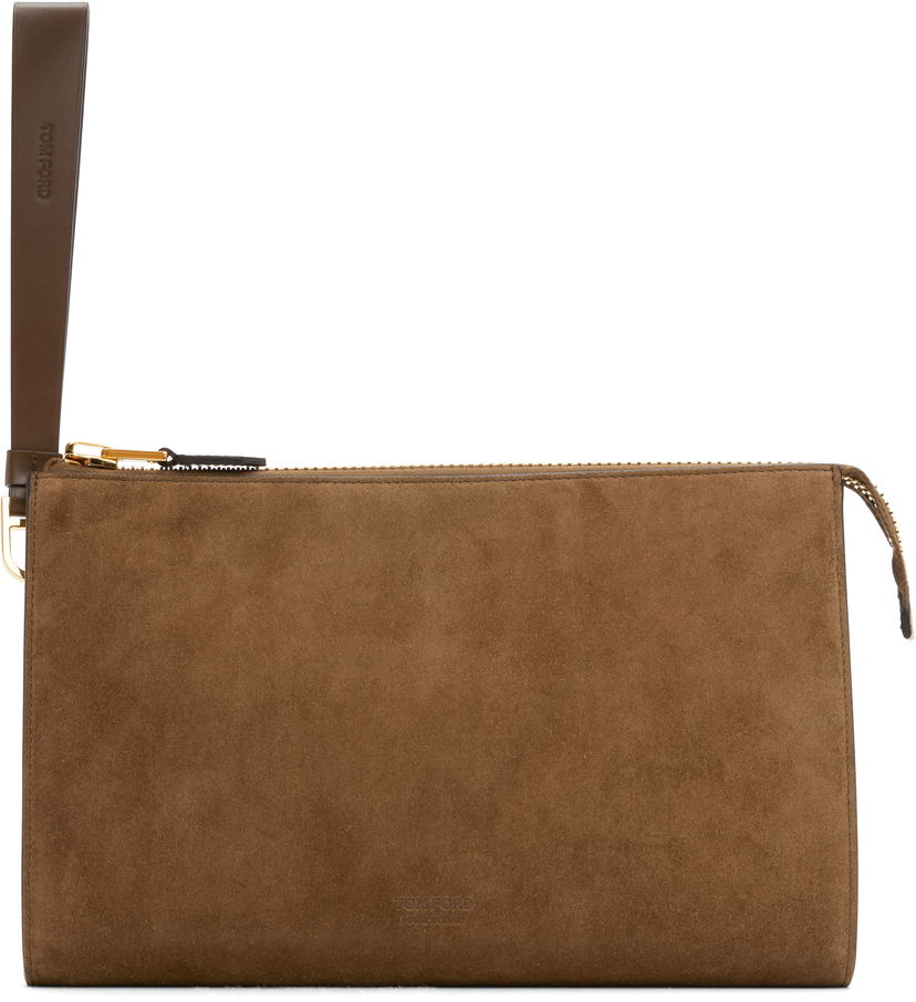 Peňaženka Tom Ford Tom Ford Suede Calf Leather Mini Pouch Hnedá | H0500-LCL323G