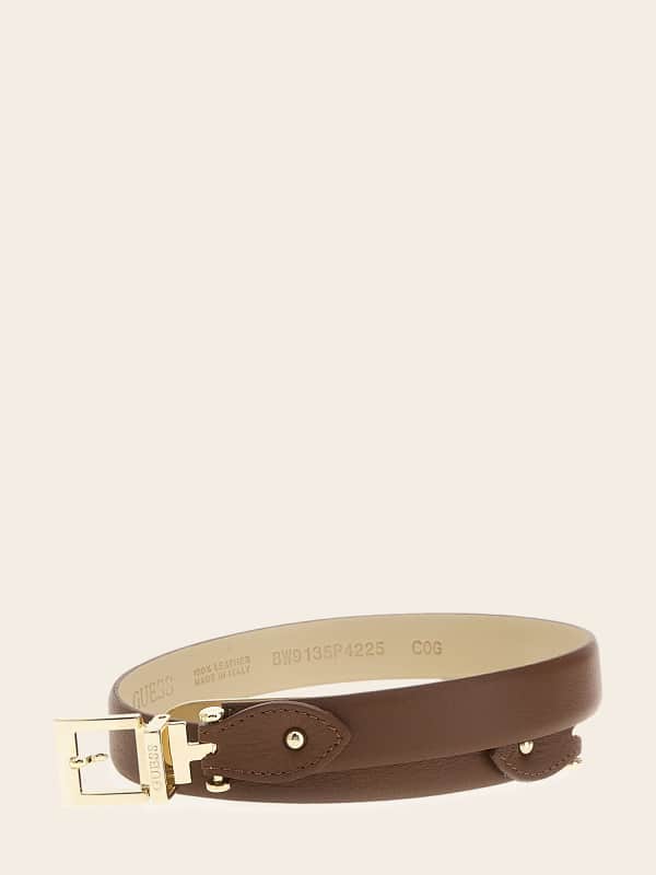 Opasok GUESS Else Real Leather High-Waisted Belt Béžová | BW9135P4225, 0