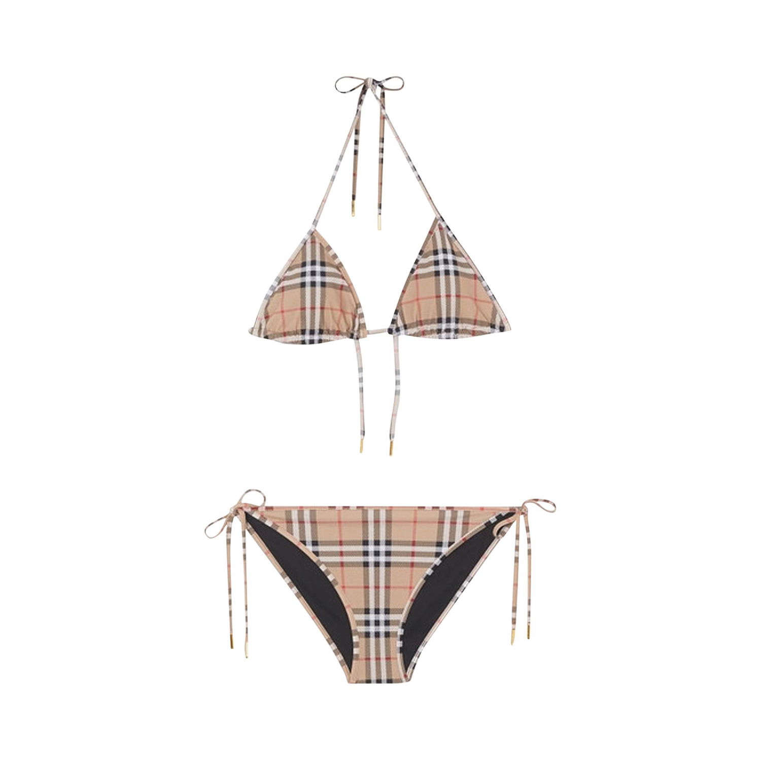 Plavky Burberry Vintage Check Triangle Bikini Béžová | 8009008, 1