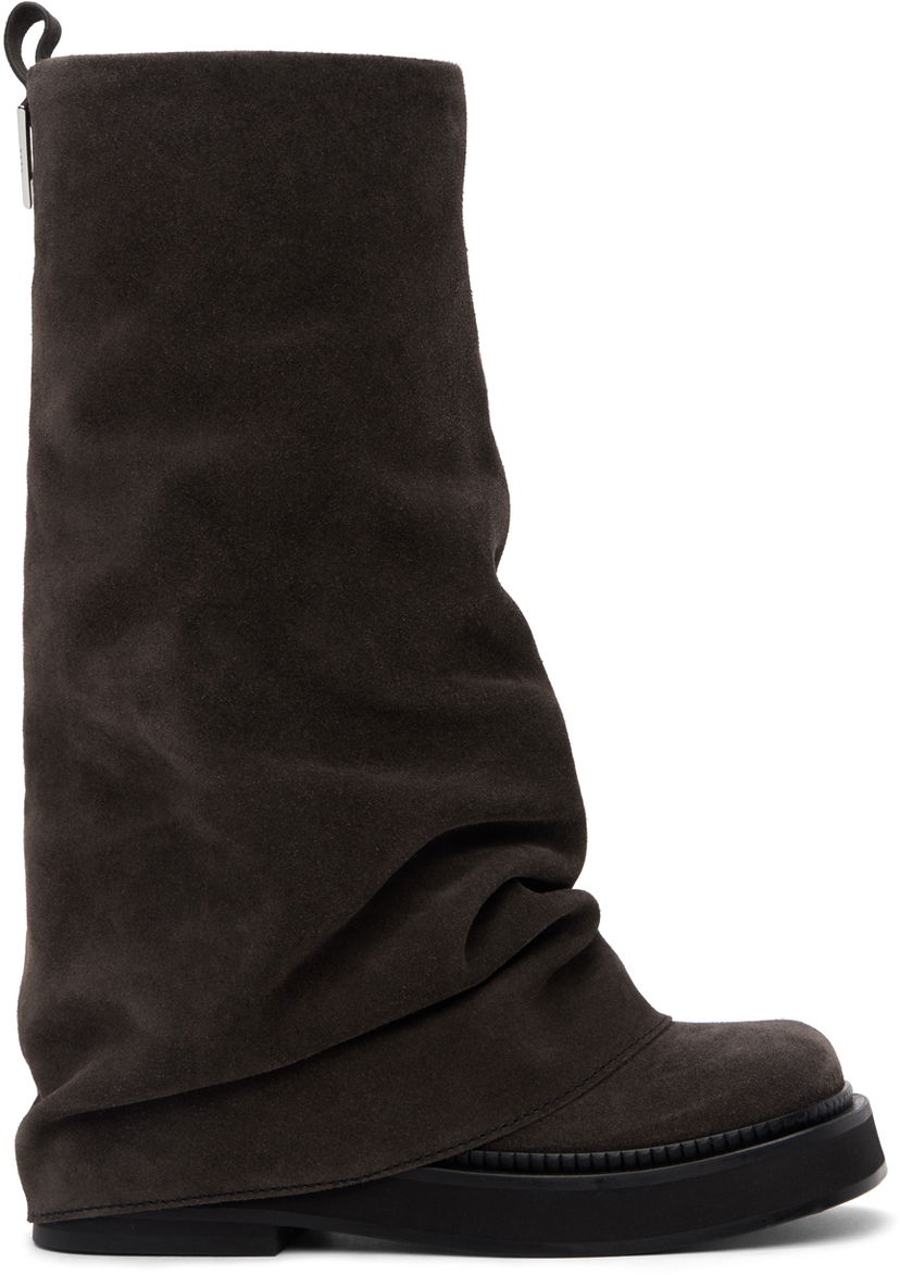 Oblečenie The Attico Attico Robin Suede Slouch Boots Šedá | 246WS798 L007