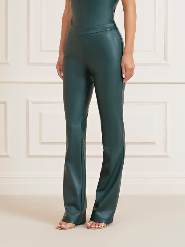 Nohavice GUESS Marciano Mid Rise Straight Pants Zelené | 3BGB189645Z, 0