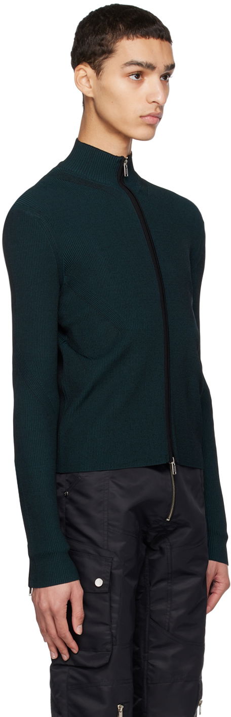 Sveter Dion Lee Angled Rib Zip-Up Sweater Navy | C7153R23, 1