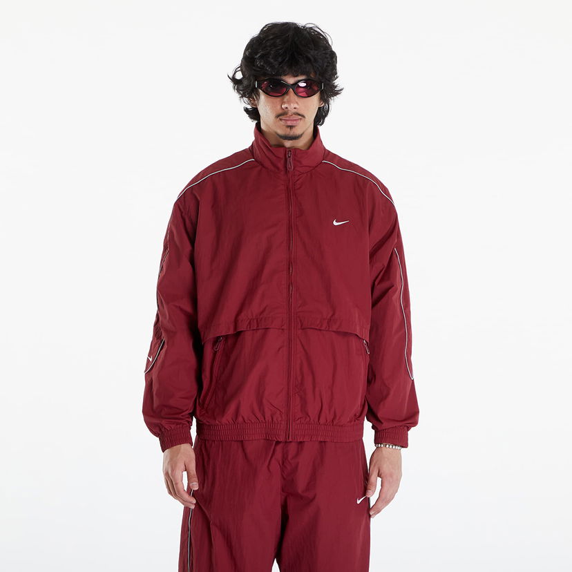 Bunda Nike Sportswear Solo Swoosh Men's Woven Track Jacket Team Red/ White Červená | FB8622-677