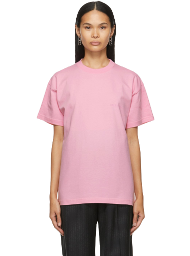 Tričko Balenciaga Large Fit Logo T-Shirt Ružová | 612965 TIVG5
