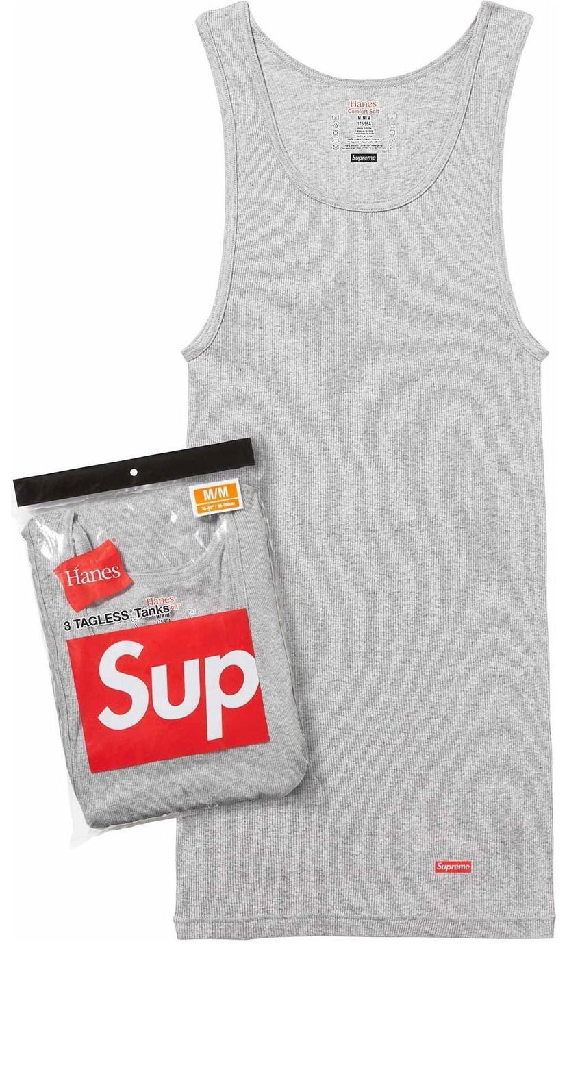 Tielko Supreme Tagless Tank Top 3 Pack Supreme Šedá | SUP-SS24-024