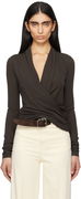 TOTEME Overlapped Jersey Wrap Top