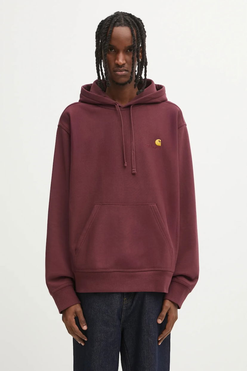 Mikina Carhartt WIP Plain Hooded American Script Sweat Vínová | I028279.33KXX
