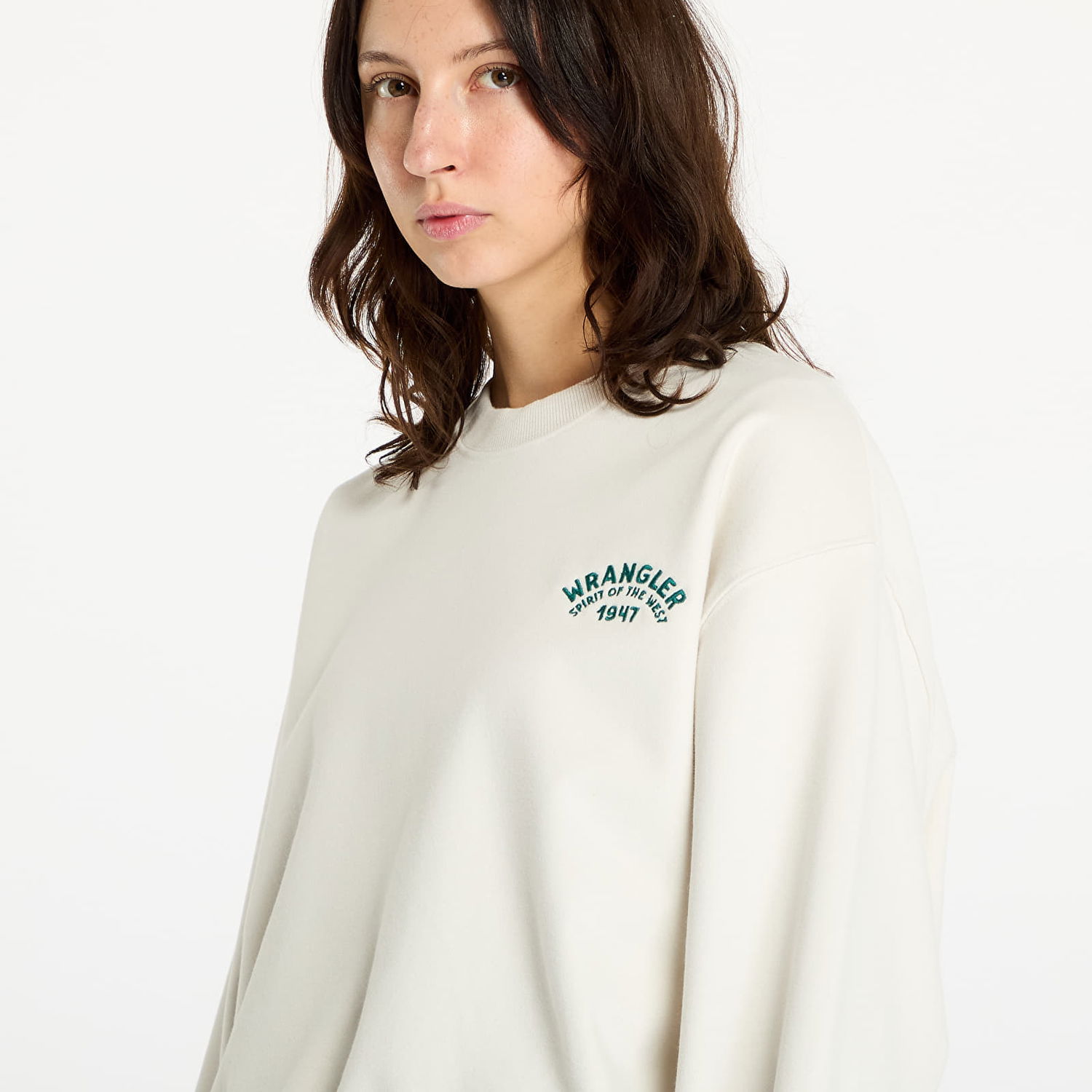 Mikina Wrangler Oversized Sweat Vintage White Biela | 112356457, 1