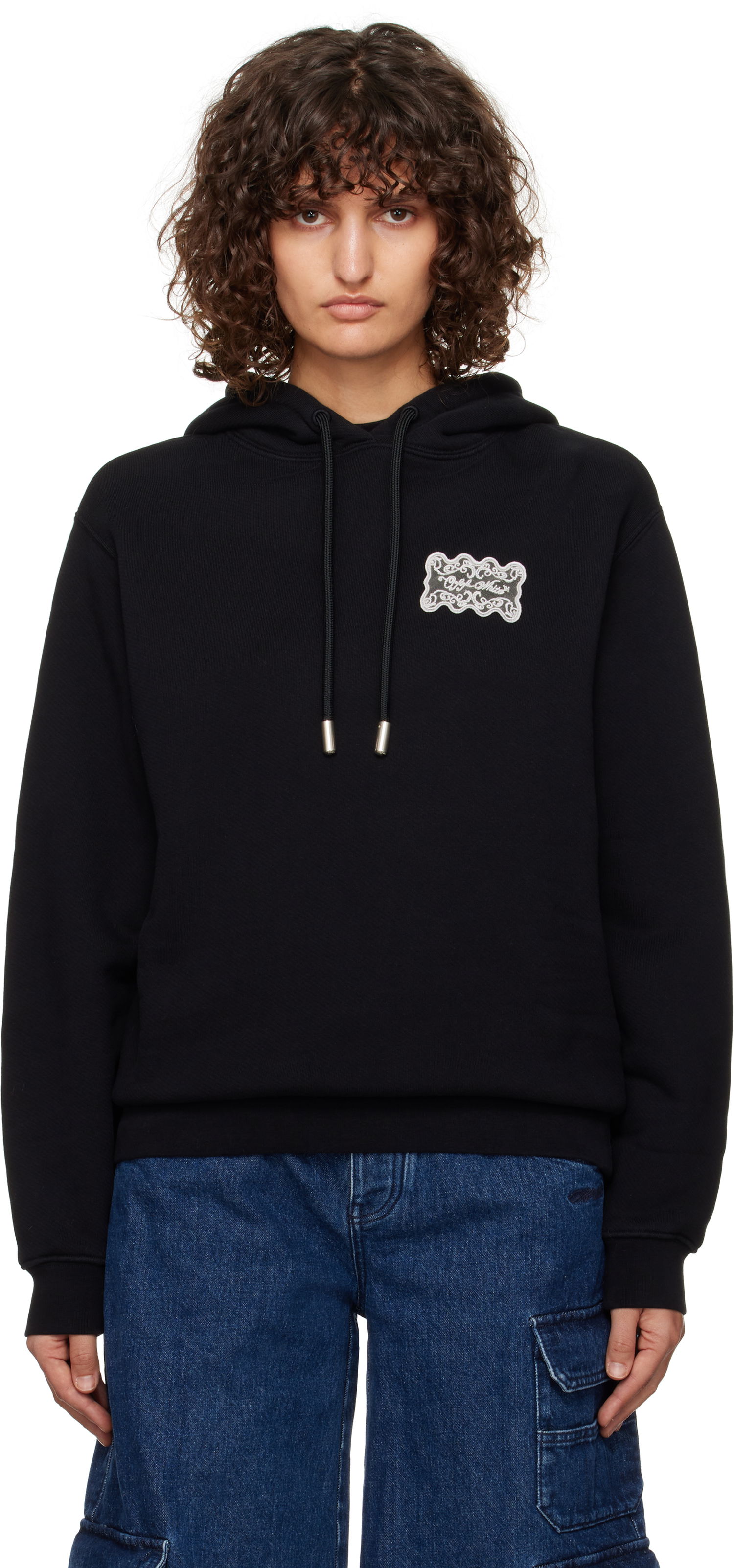 Mikina Off-White Lace Label Hoodie Čierna | OWBB035F24FLE0061001, 0