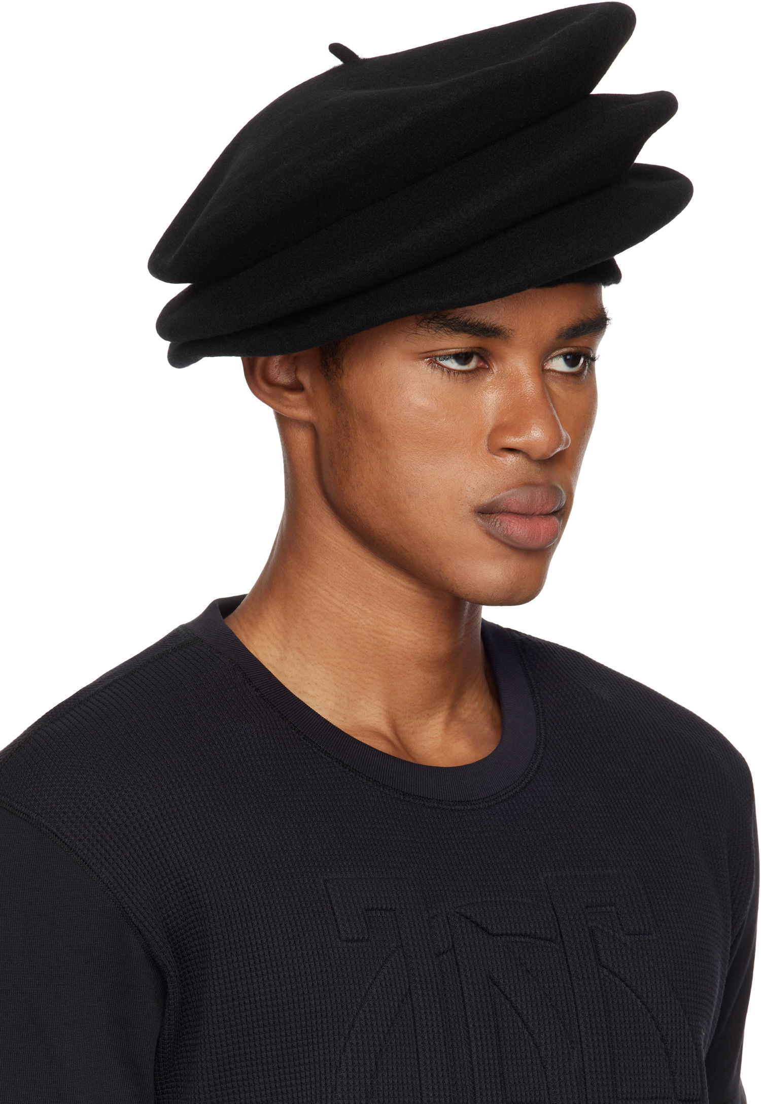 Baretka Jean Paul Gaultier Gaultier Concertina Beret Čierna | 25/33-F-CC049-X057-00, 1