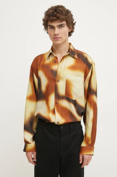 Košeľa Nanushka Abstract Print Regular Fit Shirt Hnedá | NM24FWSH04717, 0