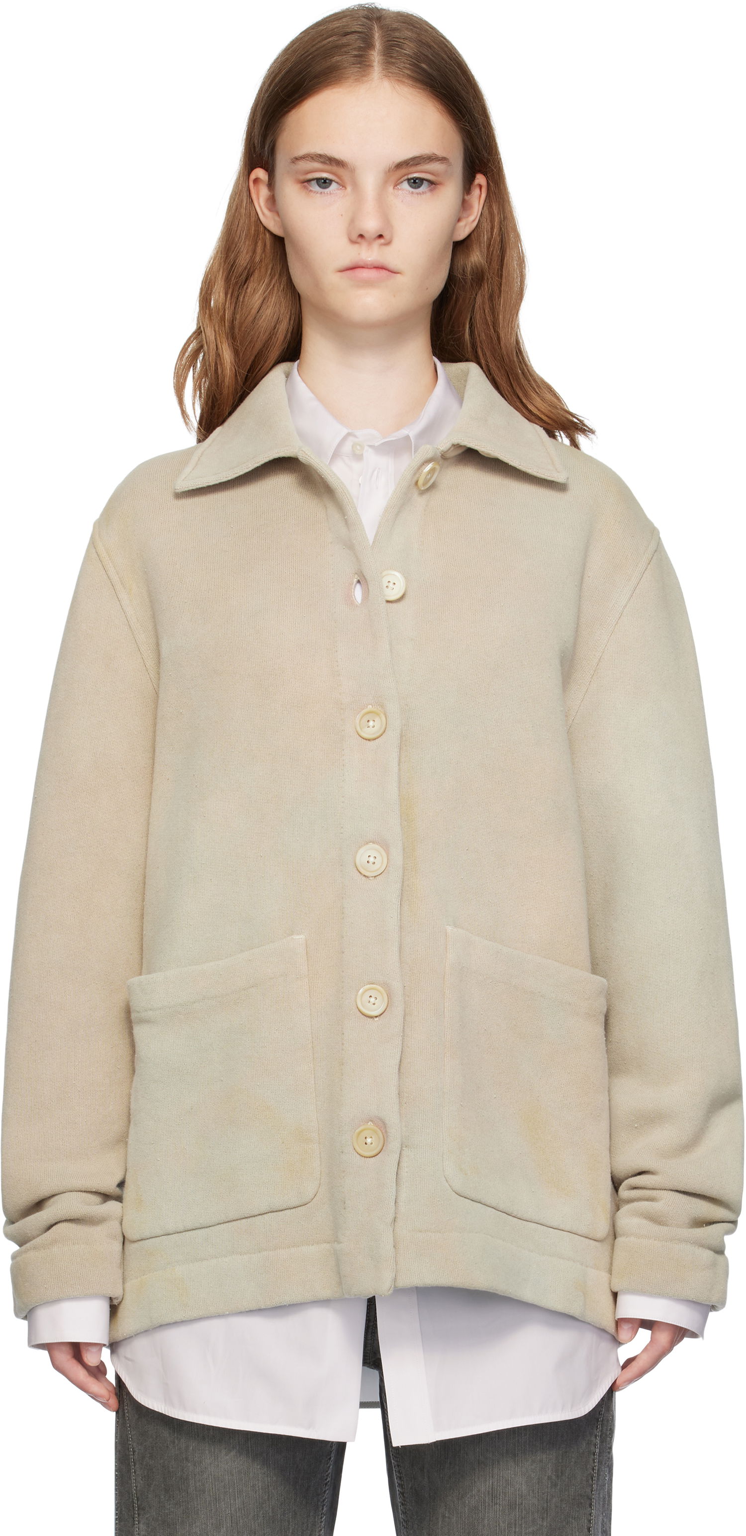 Sveter OUR LEGACY Lodge Cardigan Béžová | W4246LA, 0