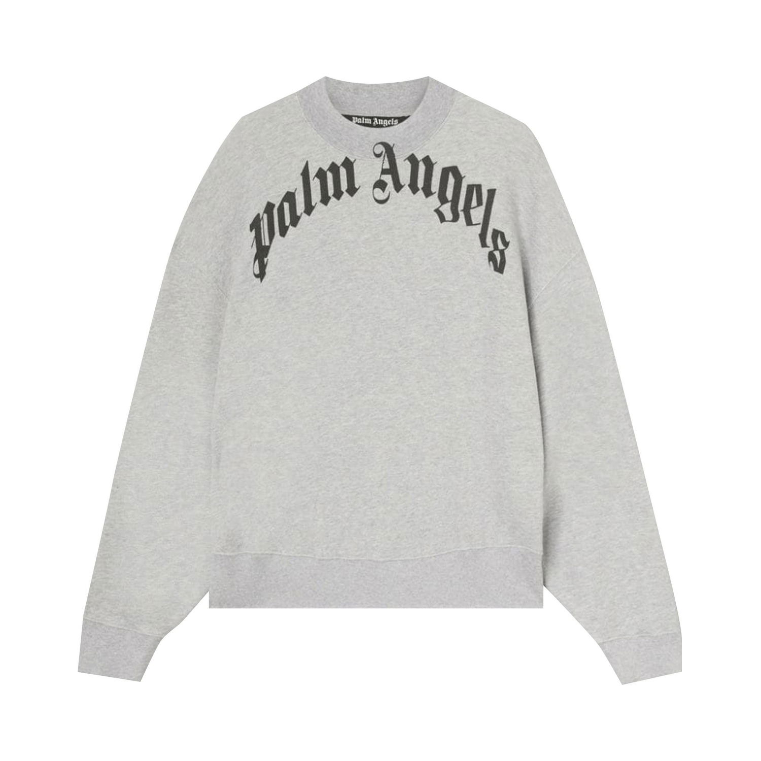 Mikina Palm Angels Curved Logo Crew Sweat Šedá | PMBA026C99FLE0010910, 1