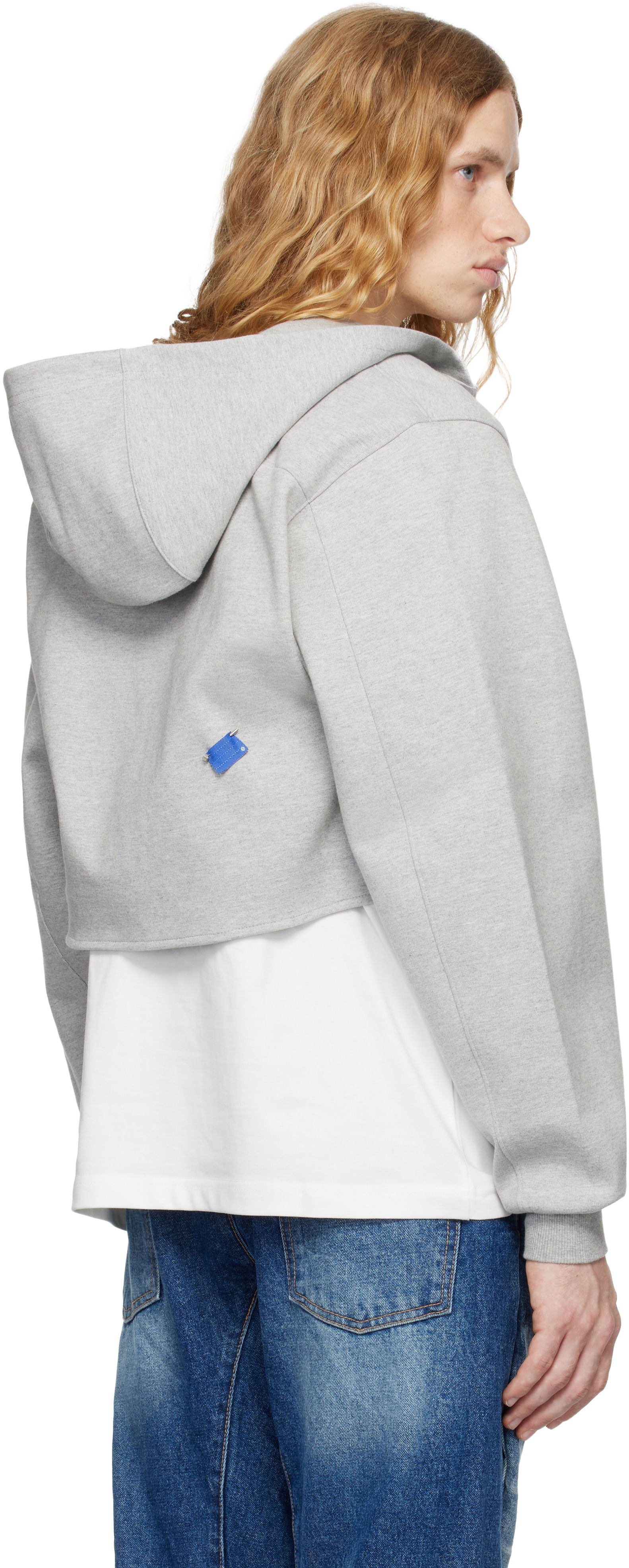 Cropped Button Hoodie