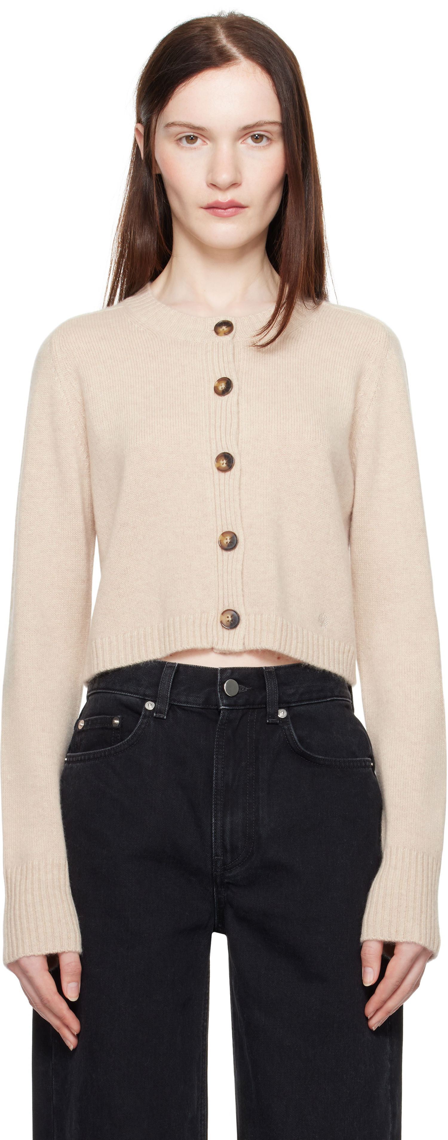 Sveter Loulou de Saison Loulou de Saison Zephir Cropped Cardigan Béžová | ZEPHIR, 0