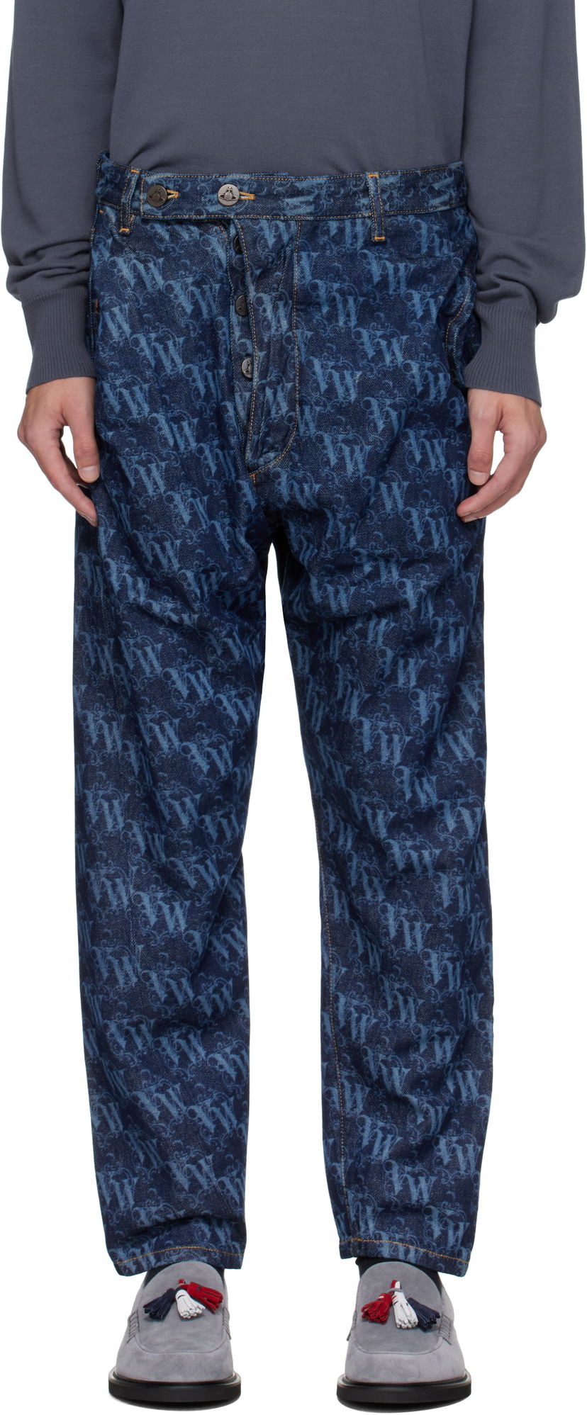 Džínsy Vivienne Westwood Vivienne Westwood Drunken Patterned Jeans Modrá | 3902000X-W014I-AAA-