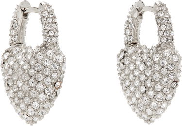 Náušnice Balenciaga Balenciaga Minnie Crystal Heart Hoop Earrings Metalická | 811879 TZ63S, 1