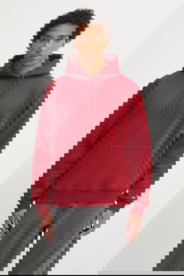 Mikina Carhartt WIP Plain Hooded Chase Hoodie Červená | I033661.30QXX, 0