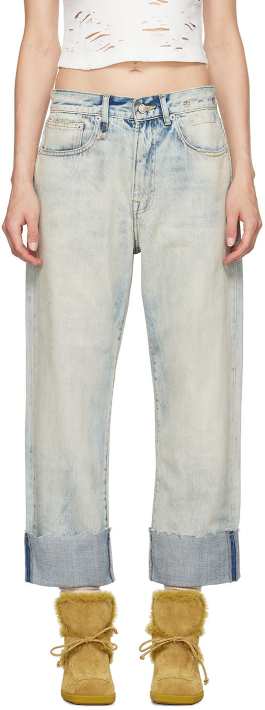 Džínsy R13 R13 Cuffed X-Boyfriend Jeans Modrá | R13WD111-D218C, 0